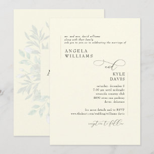 Convites Noiva Pais Casamento Folhagem Amarela Moderna