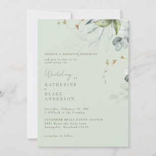 Convites Noiva Pais Casamento Folhagem Leve Sage