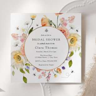 Convites Noiva para Chá de panela Floral BEE
