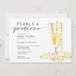 Convites Noiva Pérolas e Prosecco Personalizado Minimal 