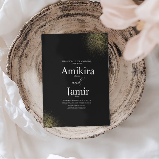 Convites Noiva Pixie Dourada Preta e Empoeirada Falsa (Criador carregado)