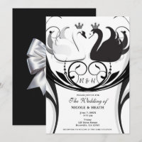 Noiva Princesa Cisne Elegante Preto e Branco Casam