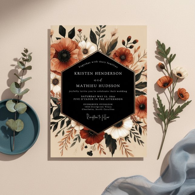 Convites Noiva Radiância Floral Outonal Âmbar (Criador carregado)