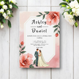 Convites Noiva Romântica Dusty E Casamento Floral De Groom