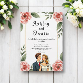 Convites Noiva Romântica Floral E Casamento De Groom