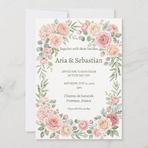 Convites Noiva Rosa Jardim Rosa Floral Casamento