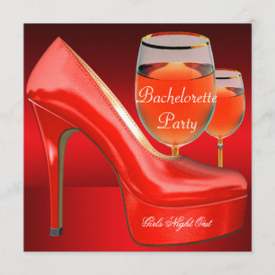 Convites Noiva Sapato Vermelho Sapatos Saltos Taça de Vinho