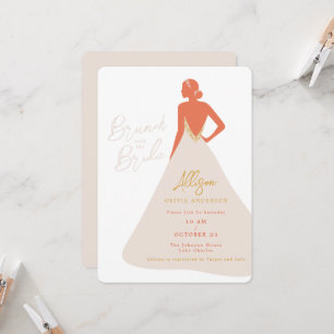 Convites Noiva Silhueta em Vestido de Couture Brunch Nupcia