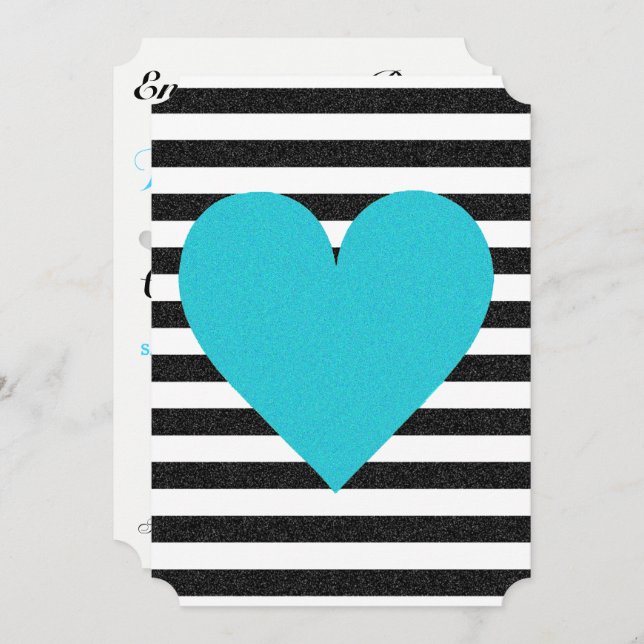 Convites Noiva Summer Lovin Black White Soiree (Frente/Verso)