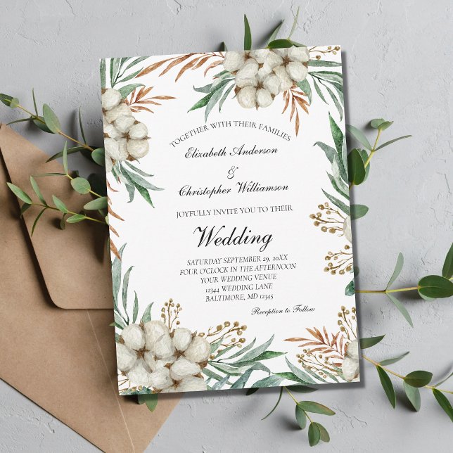 Convites Noiva Verde Botânica Boho Branco Casamento  (Criador carregado)