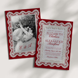 Convites Noiva Vermelha Renda Antiga Noiva Casamento