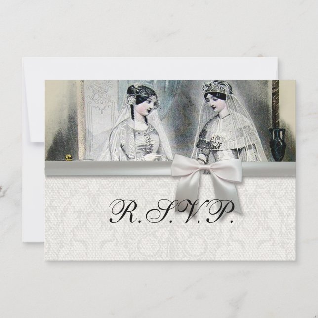 Convites Noiva Vintage Antiga Noiva Casamento Branco (Frente)