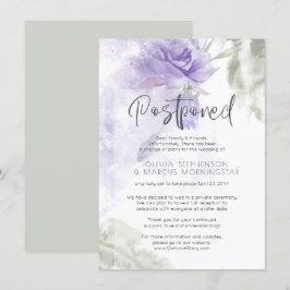 Convites Noivado Adiado Aquarela Floral Roxo