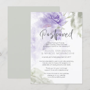 Convites Noivado Adiado Aquarela Floral Roxo