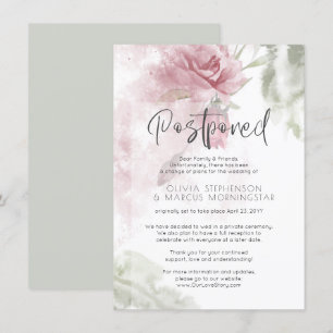 Convites Noivado Adiado Aquarela Rosa Pó Rosa Flora