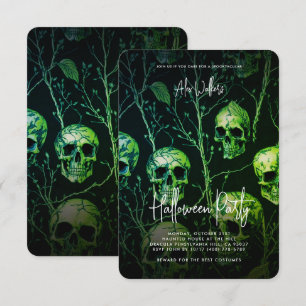Convites Noivado Adulto Festa de Halloween Assombrada Crâni