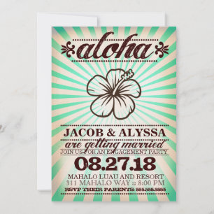 Convites Noivado Aloha Sunset Aqua Seaweed