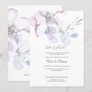 Convites Noivado Amor Flor de Maçã é Paciente Adiamento do 