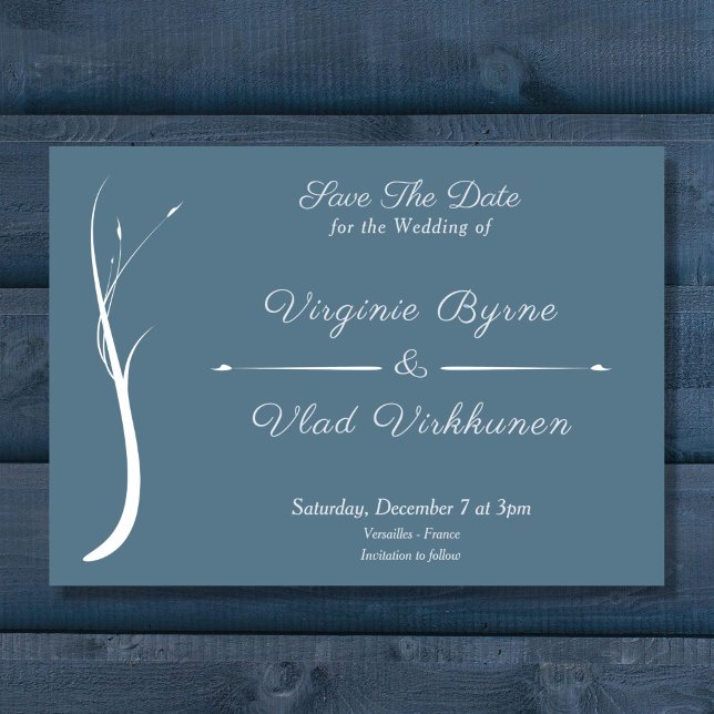 Convites Noivado Blue Dusty Save The Date (Dusty Blue Wedding Save The Date Invitation)