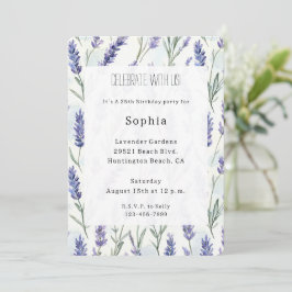 Convites Noivado Bonito Romântico da Lavanda Roxa Floral