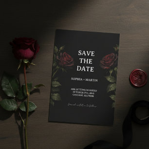 Convites Noivado Casamento Gótico Rosa Vermelha Dark Romanc