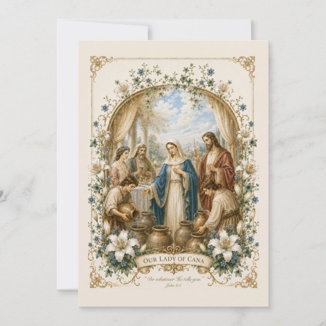 Convites Noivado Católico de Maria e José Casamento (Frente)