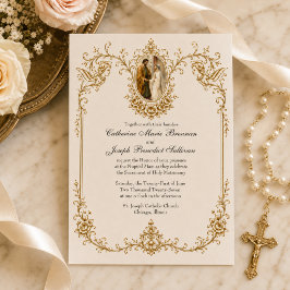 Convites Noivado Católico de Maria e José Casamento