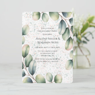 Convites Noivado com Tinta Alcoólica Eucalyptus Blush