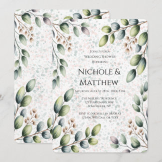 Convites Noivado com Tinta Alcoólica Eucalyptus Blush