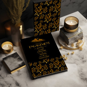 Convites Noivado da Lua das Nuvens Douradas Místicas