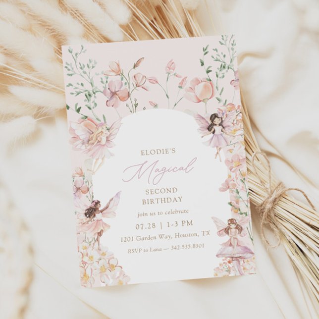 Convites Noivado das Fadas, Mágicas, Rosa, (Criador carregado)