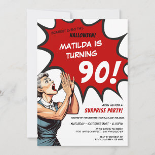 Convites Noivado de 90 de Surpresa do Halloween Encantado
