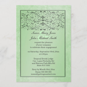 Convites noivado de aniversário de casamento da cinza verd