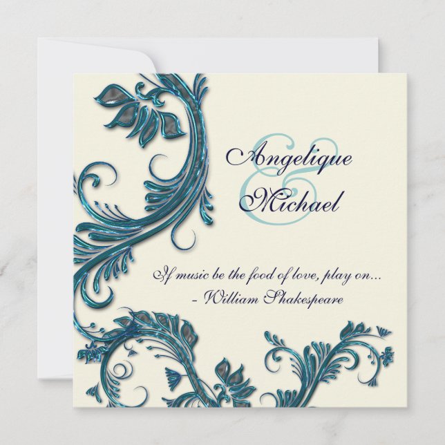 Convites noivado de aniversário de casamento de Azul (Frente)