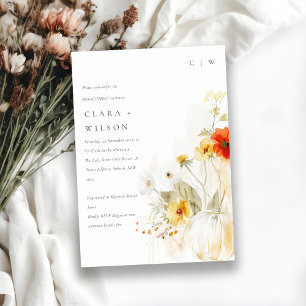 Convites Noivado de Aquarelas de Flor Selvagem
