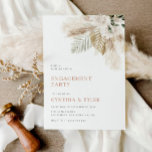 Convites noivado de boho do pampas verde-moderno<br><div class="desc">moderno pampas greenery boho floral. Você pode personalizar o texto e os detalhes de cor neste modelo de convite de casamento.</div>