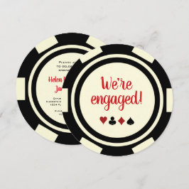Convites Noivado de Casamento Chip Chip Chip White Off-Blac