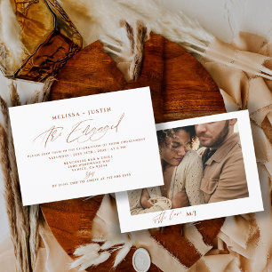 Convites Noivado de Casamento de Foto com Letra à Mão em Te