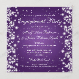 Convites Noivado de Casamento de Inverno Roxo