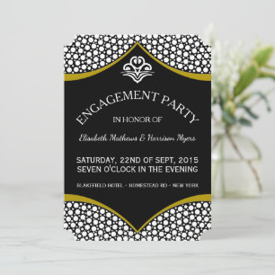 Convites Noivado de Casamento Dourado de Diamante
