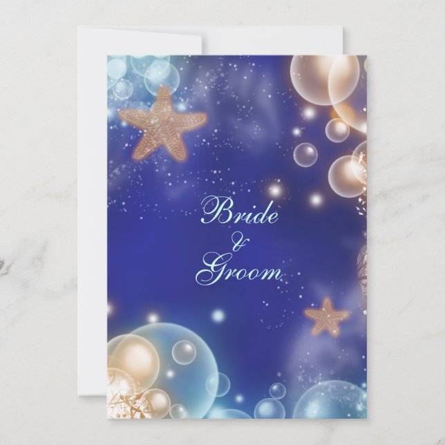 Convites Noivado de casamento em marfim azul #2 (Frente)