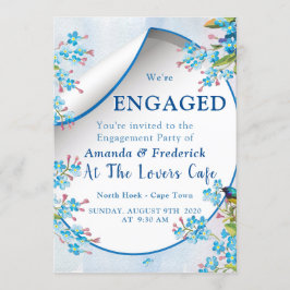 Convites Noivado de "Esquecimento-me-Nots" Azul