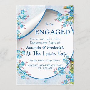 Convites Noivado de "Esquecimento-me-Nots" Azul