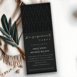 CONVITES NOIVADO DE FONTE DOURADA NEGRA DE ARTE MODERNA