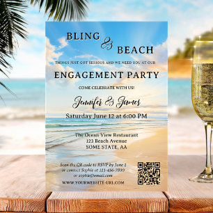 Convites Noivado de Fotografia Bling and Beach