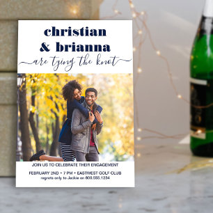 Convites Noivado de Fotos de Script Elegante do Casando