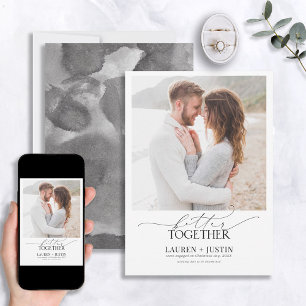 Convites Noivado de fotos preto e branco melhor juntos