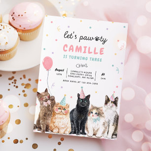 Convites Noivado de Gatinho Pawty Kitty, Vamos do Partido K
