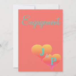 Convites Noivado de Monograma de Turquesa de Coral