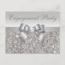 Convites Noivado de prata impresso dos Sequins, do arco &